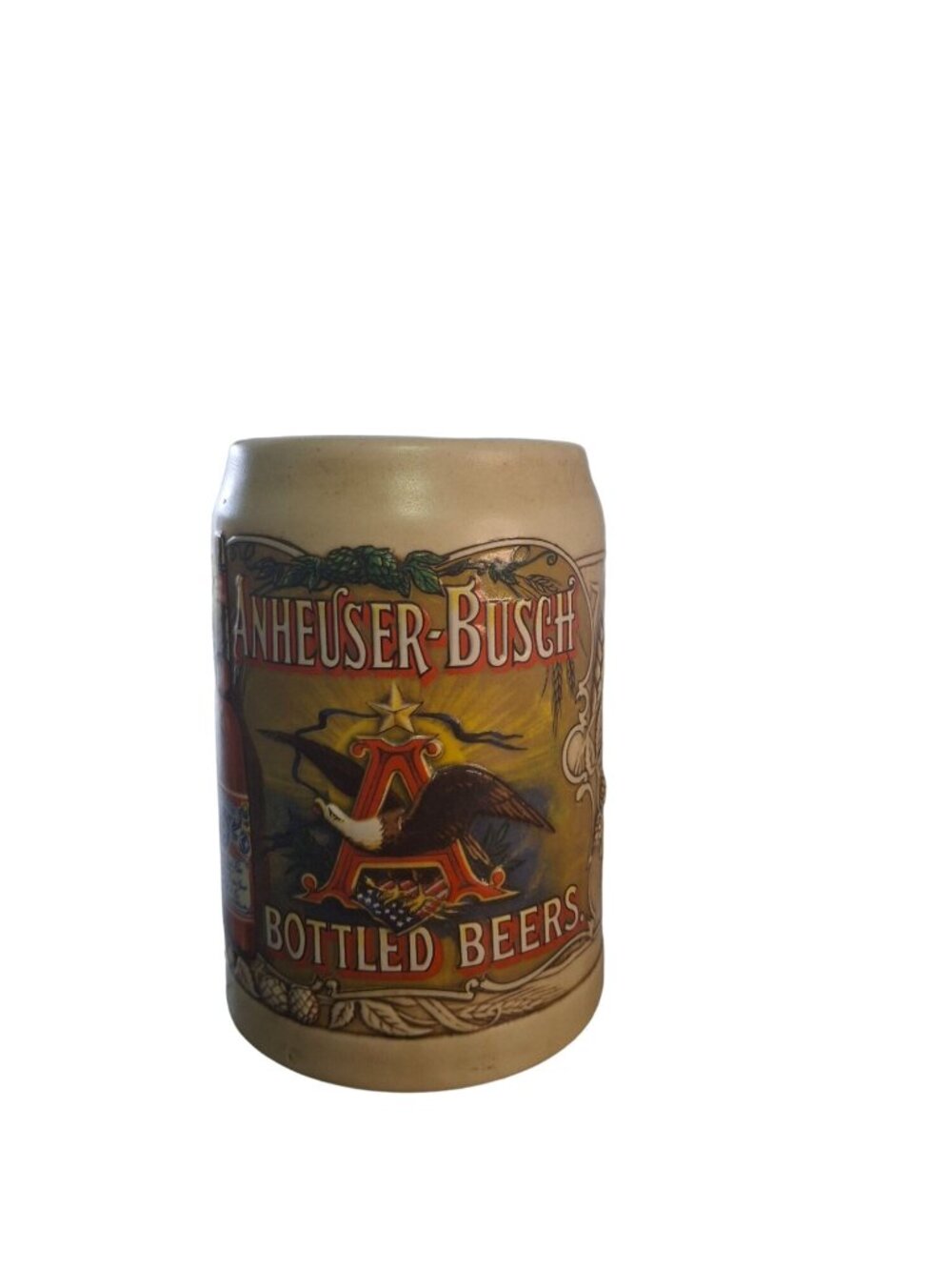 1991 Budweiser Bottled Beer Stein Ceramarte Brazil Anheuser Busch Mug Vintage